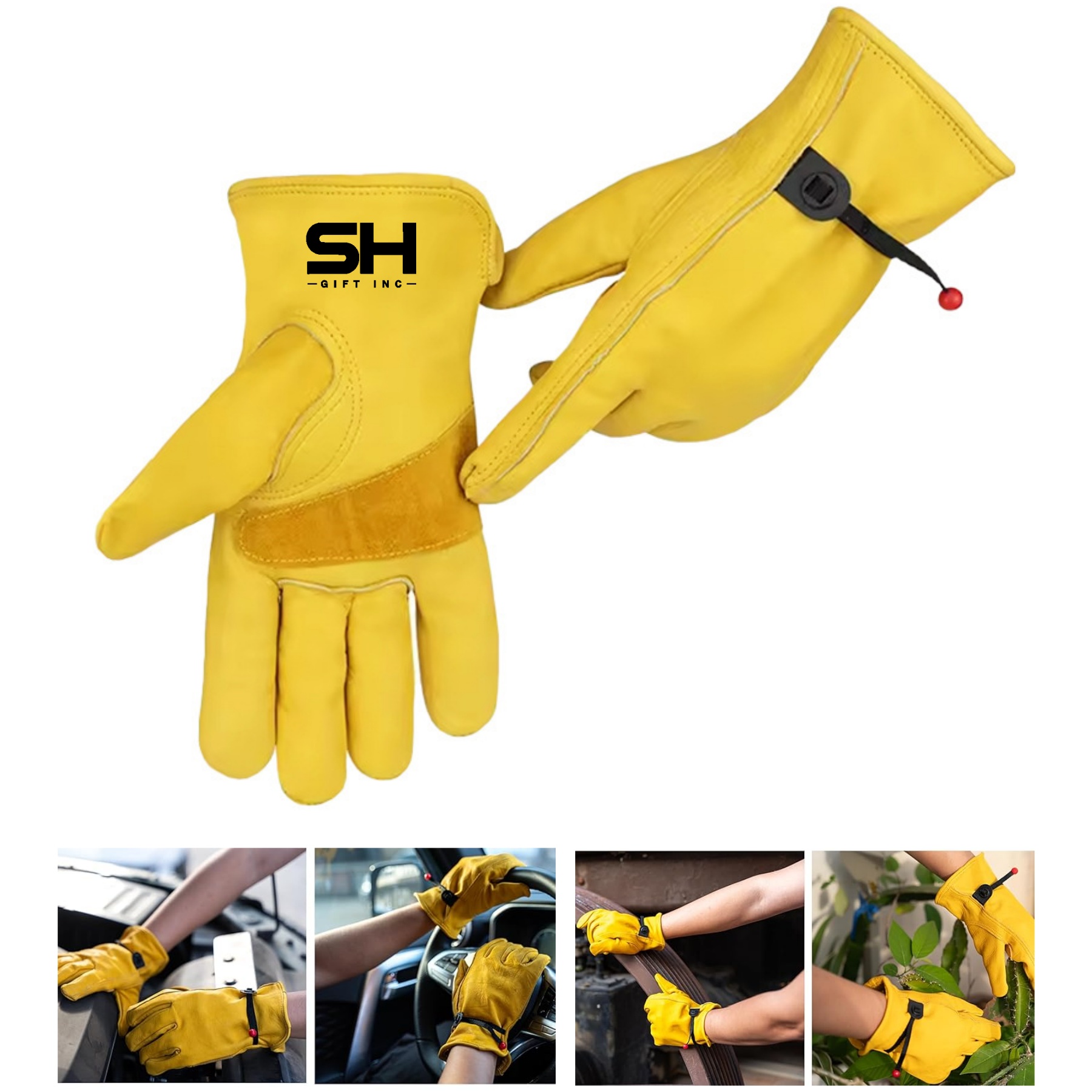 Leather Work Gloves with Wrist Closure 3