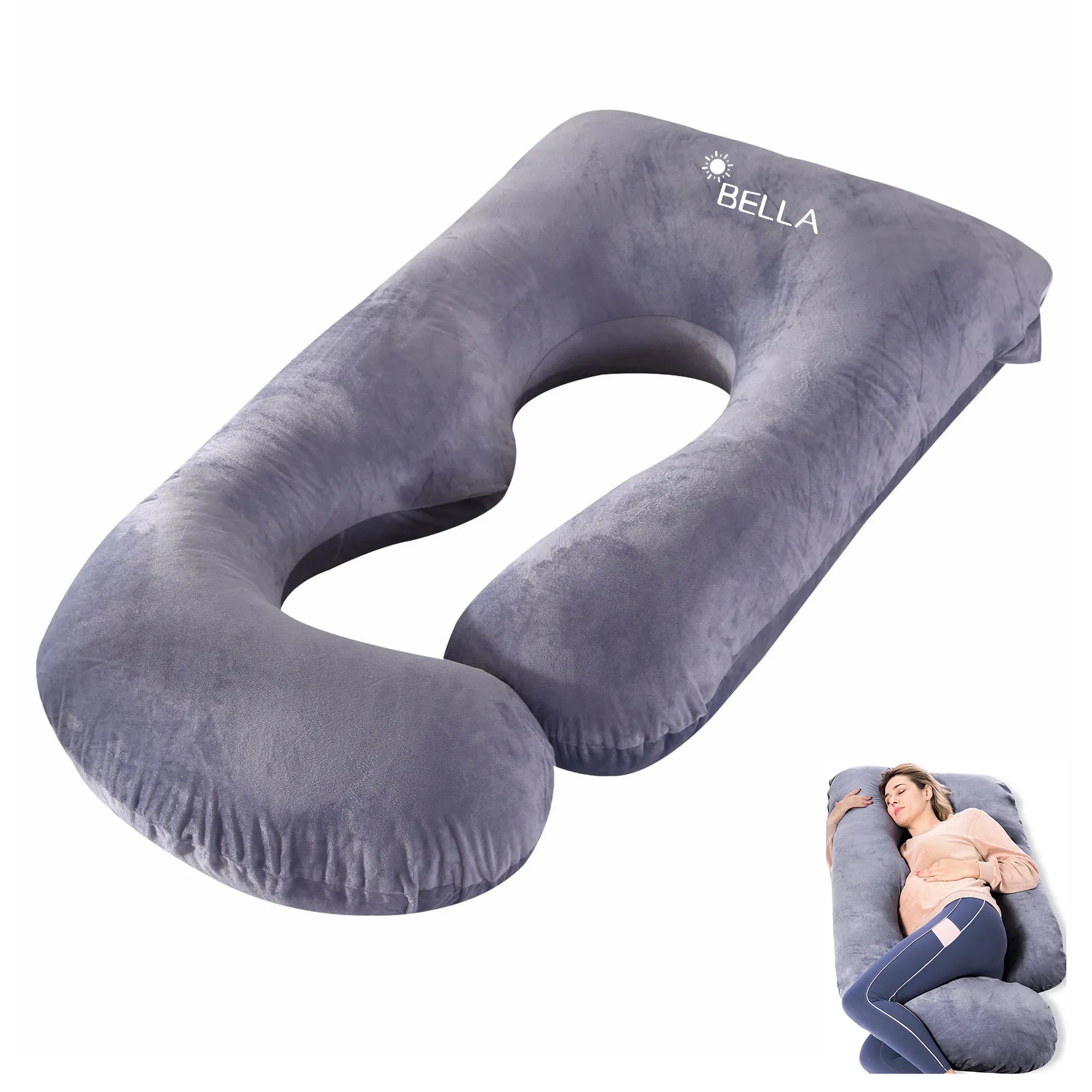 U Shaped Full Body Maternity Pillow With Removable Cover 1