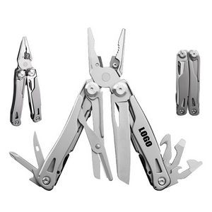 Compact Multi Tool Pliers Kit Stainless Steel With Flashlight Keychain 7