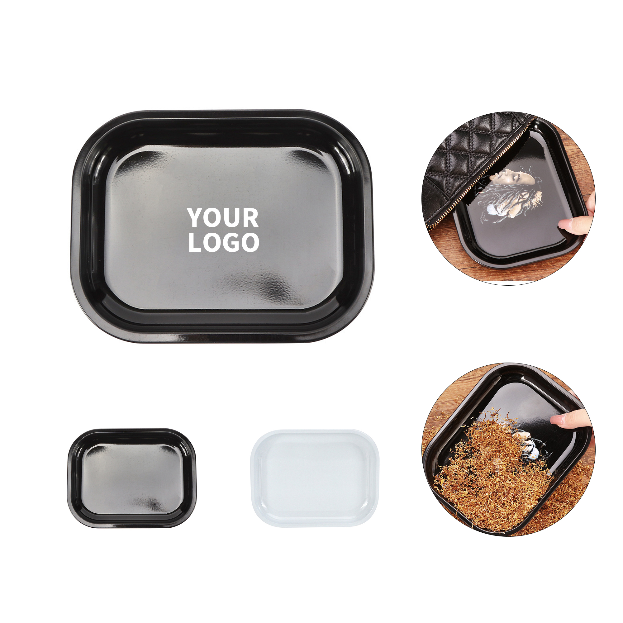 Metal Rolling Utility Tray 7" x 5.5" x 0.6" 2