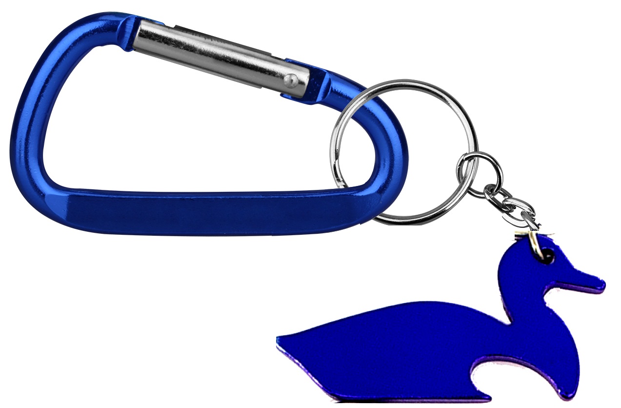 Duck shape bottle opener with key chain and carabiner 1