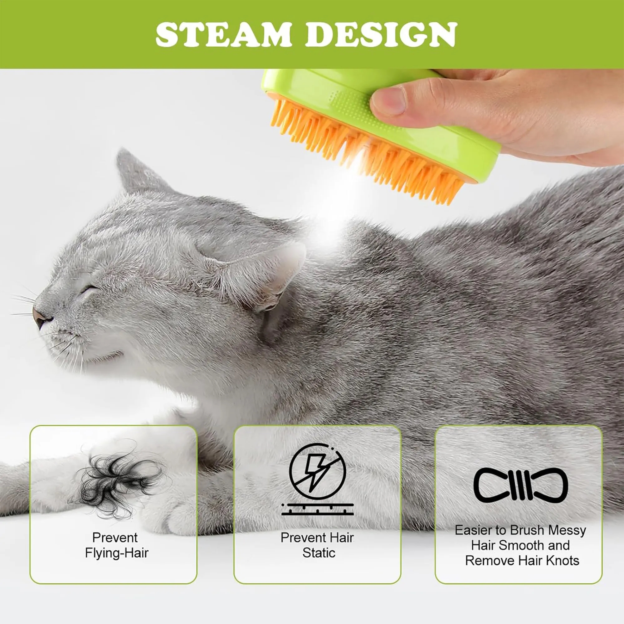Electric Spray Pet Hair Removal Brush 7