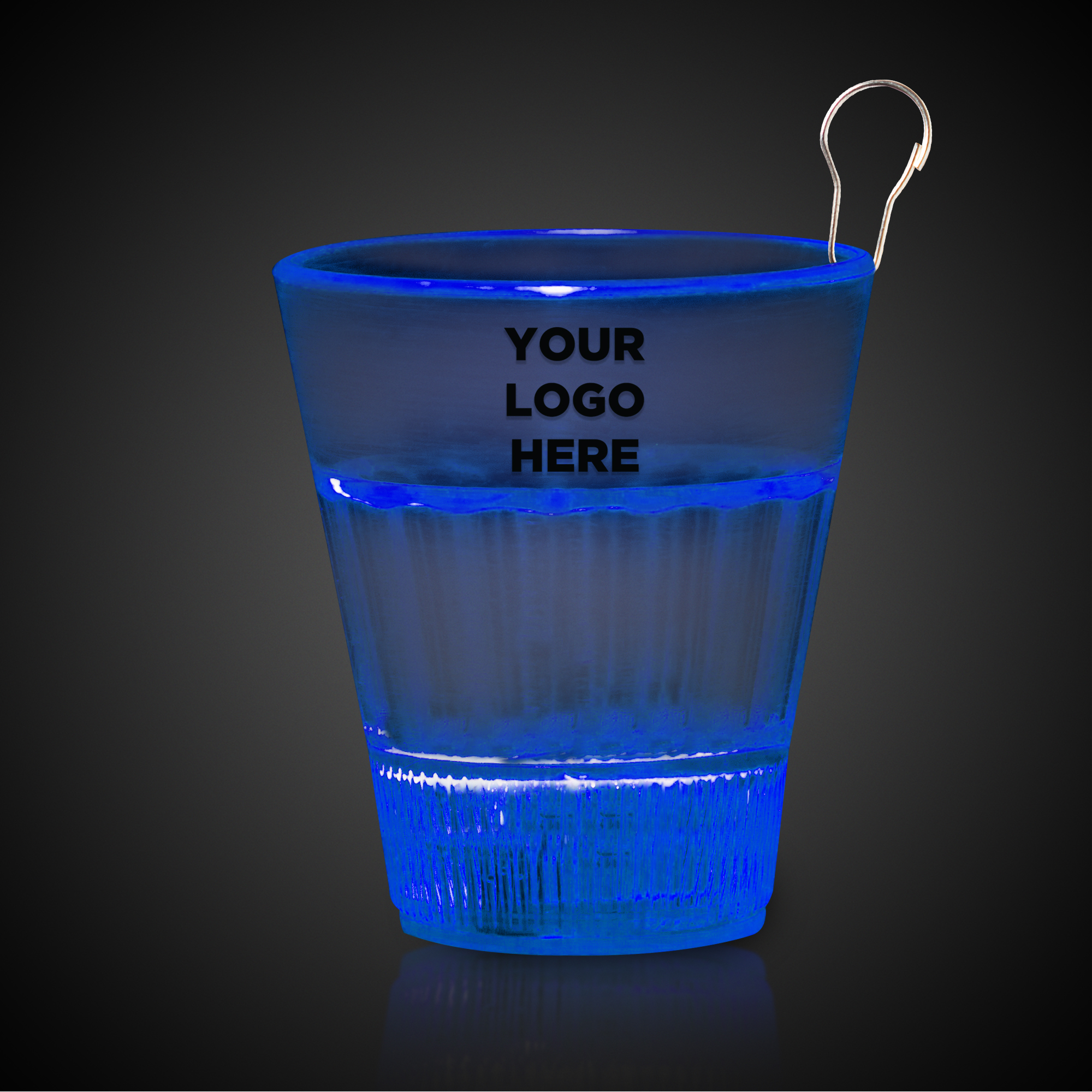 Blue LED 2oz Shot Glass Medallion