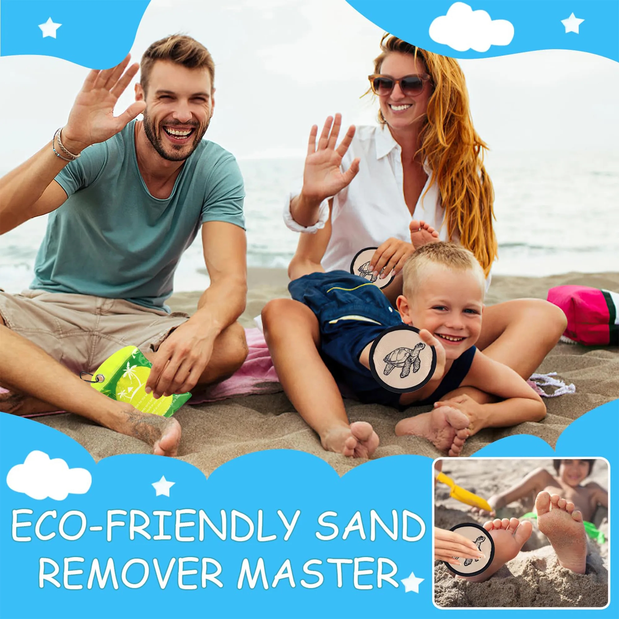 Beach Sand Remover Bag with Carabiner 16