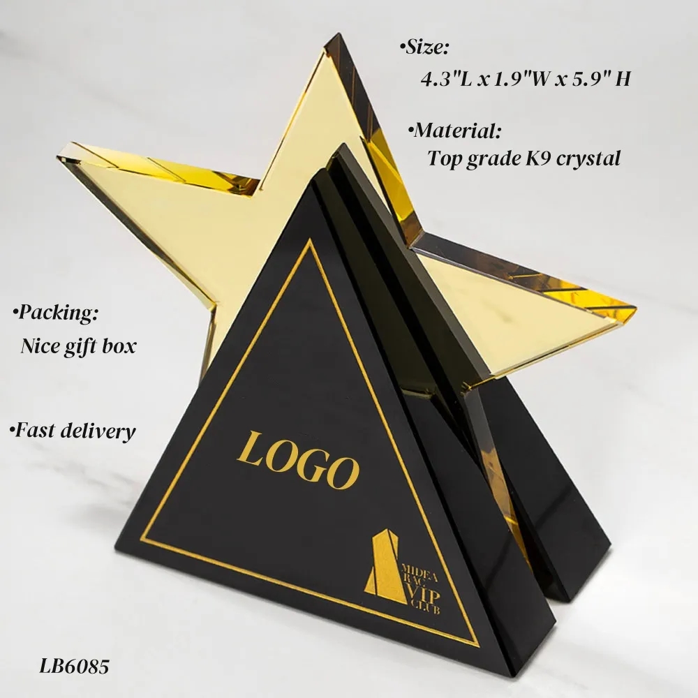 Personalized Crystal Trophy Award Star Shape 2
