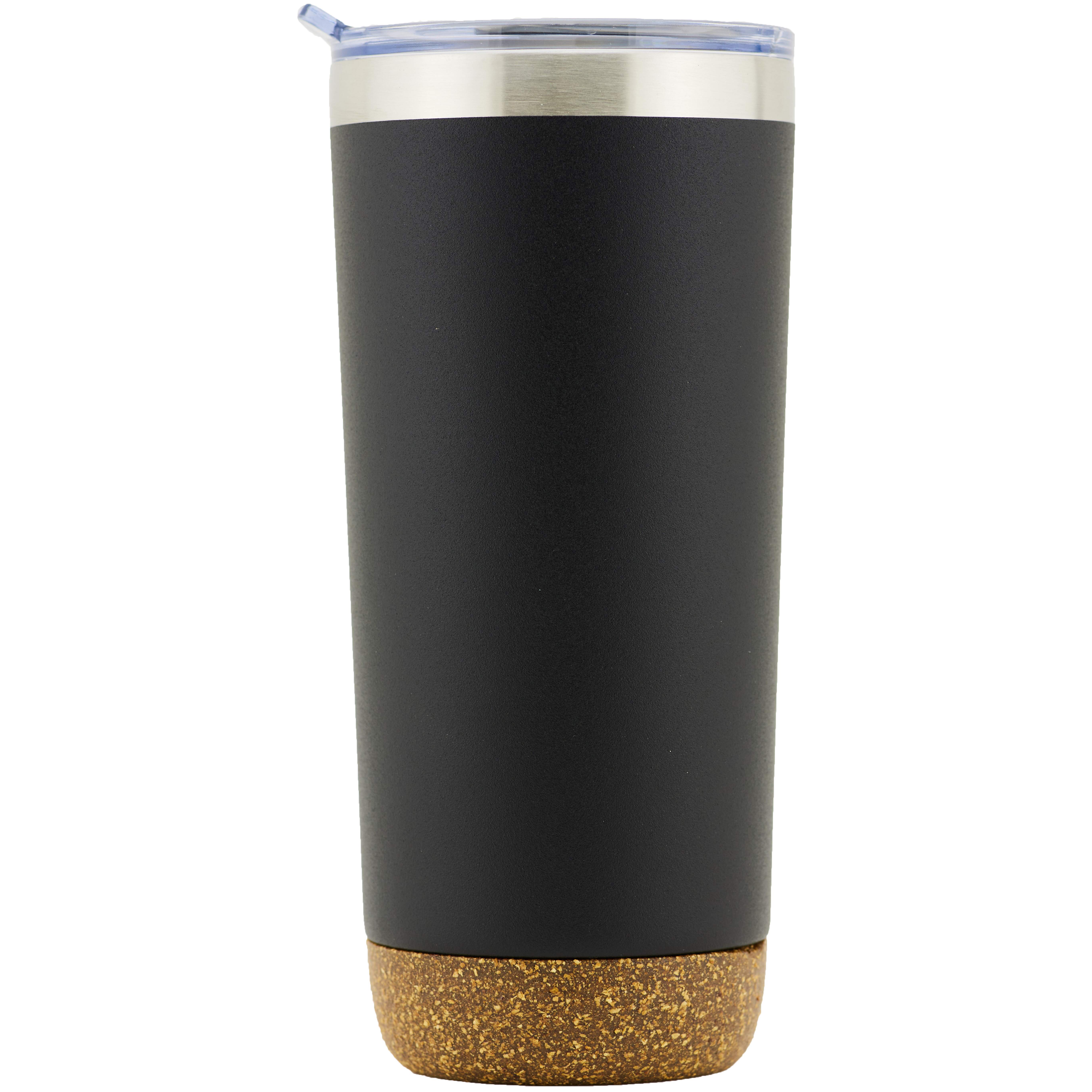 Marin 22 Oz. Double Wall SS VI Tumbler & Cork Bottom (Black)