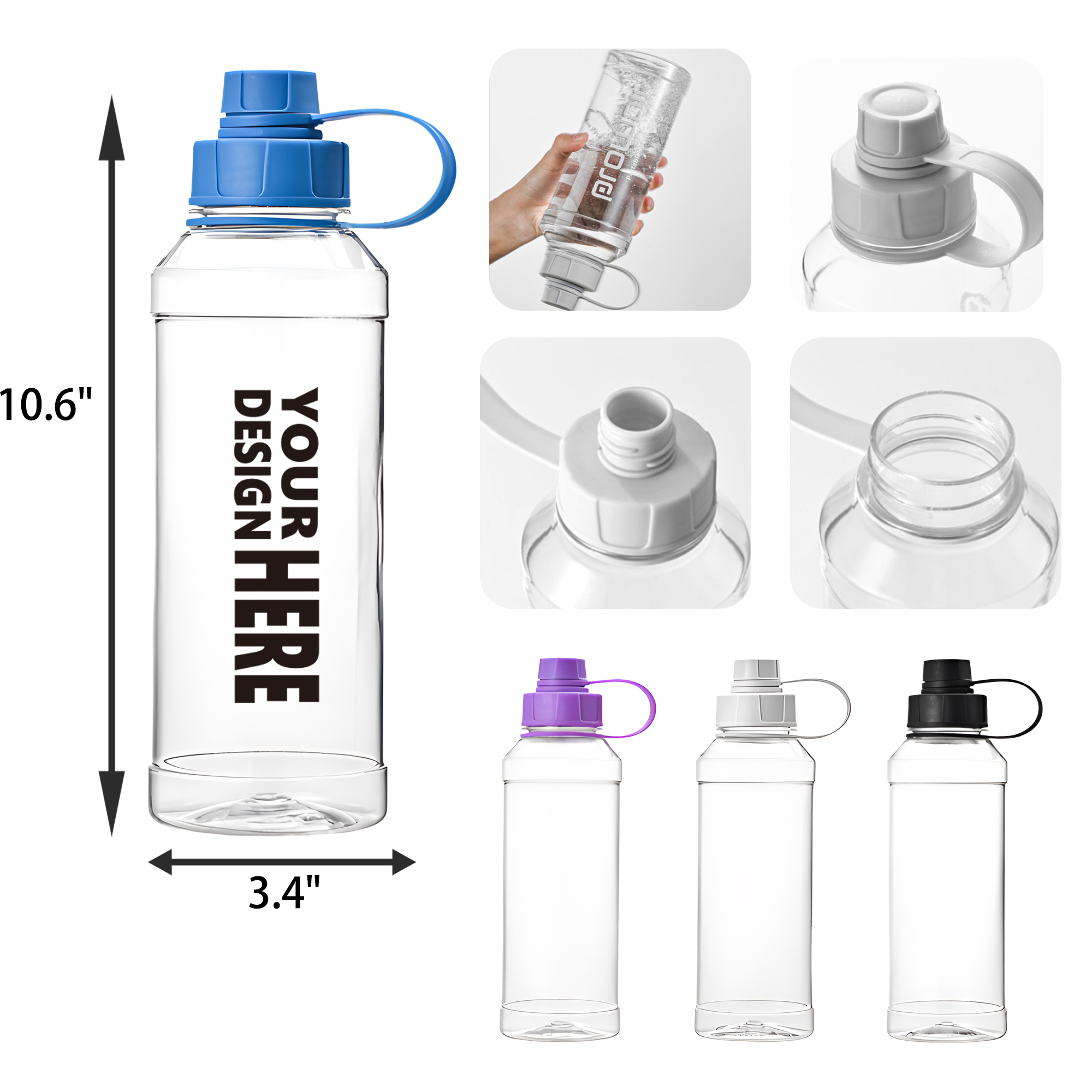 MOQ 50 PCS 33 OZ Sturdy Plastic Water Bottle 4