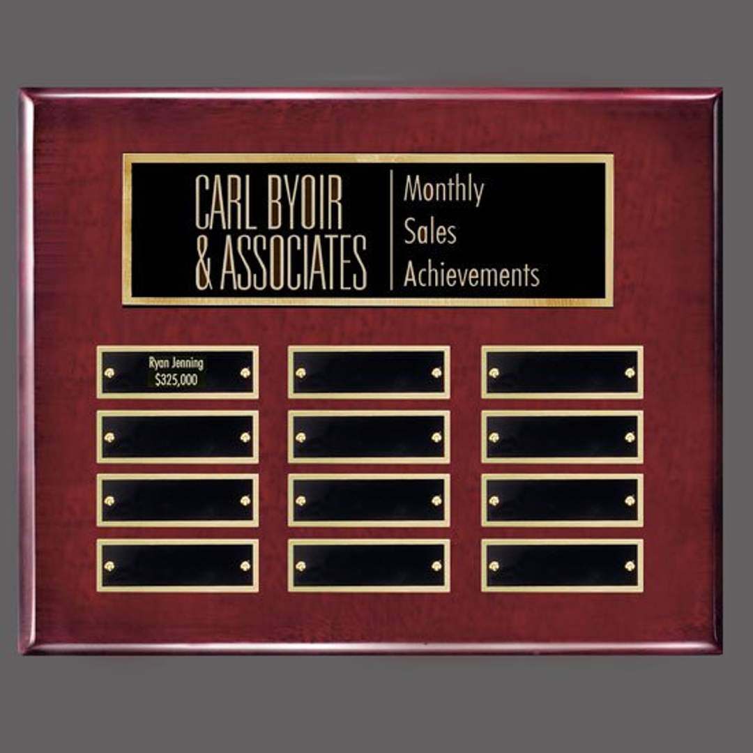 Oakleigh Horiz Pert/Plaque - Rosewood/Gold