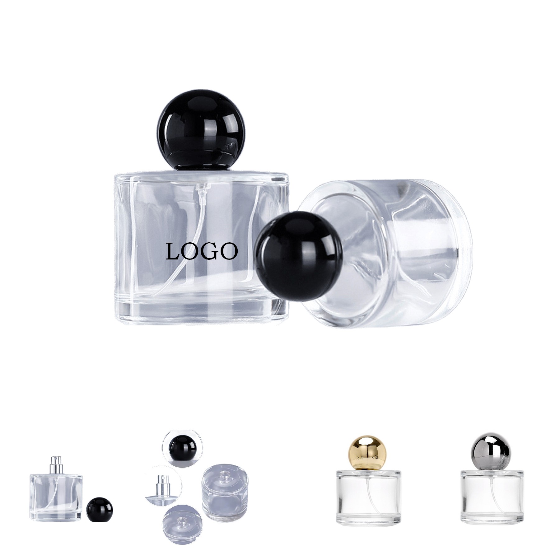 50mL Transparent Perfume Refillable Glass Spray Bottle