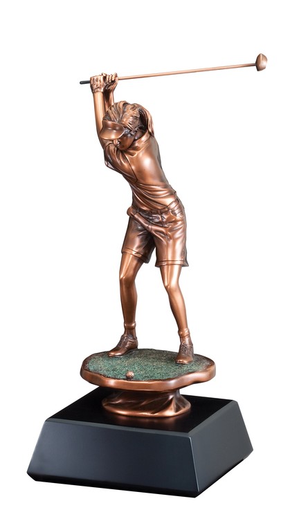 Driver - Female Electroplated Resin Sculpture, 13" 2