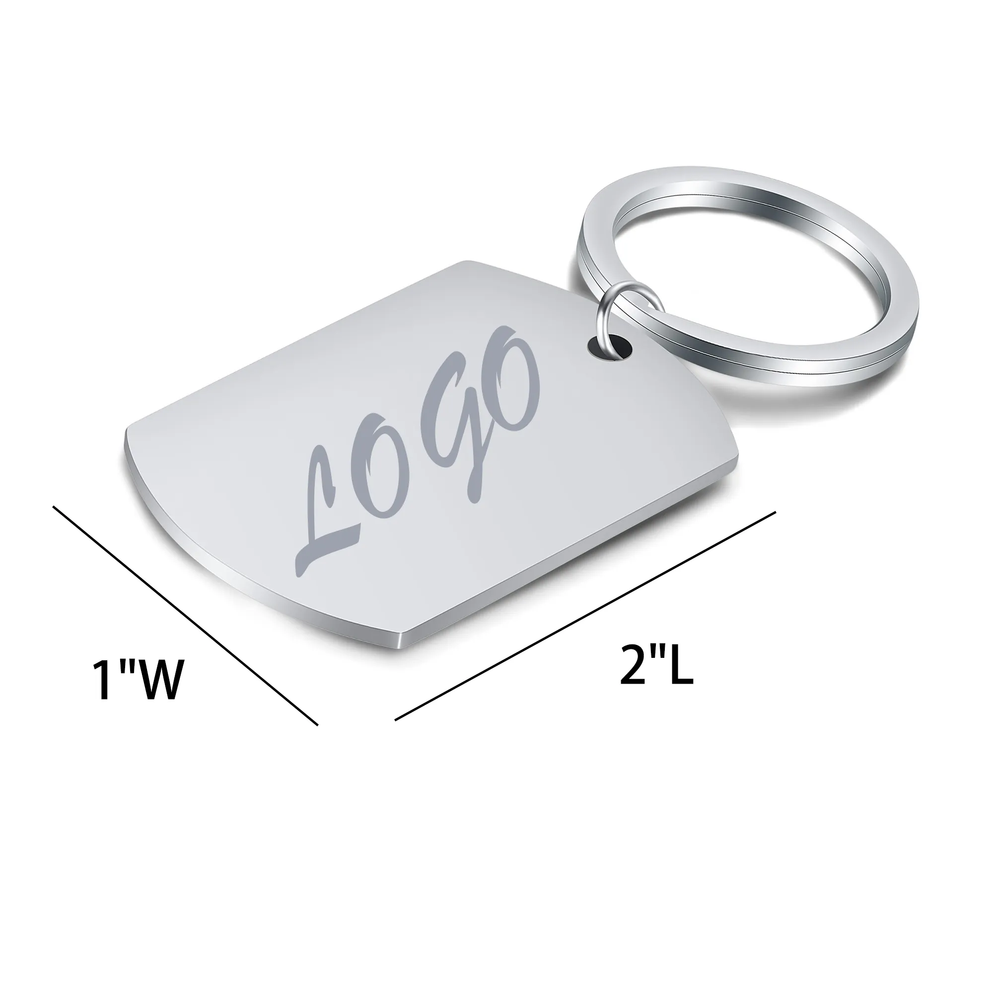 Metal Key Tag Round Brand Plate Keychain Stainless 7
