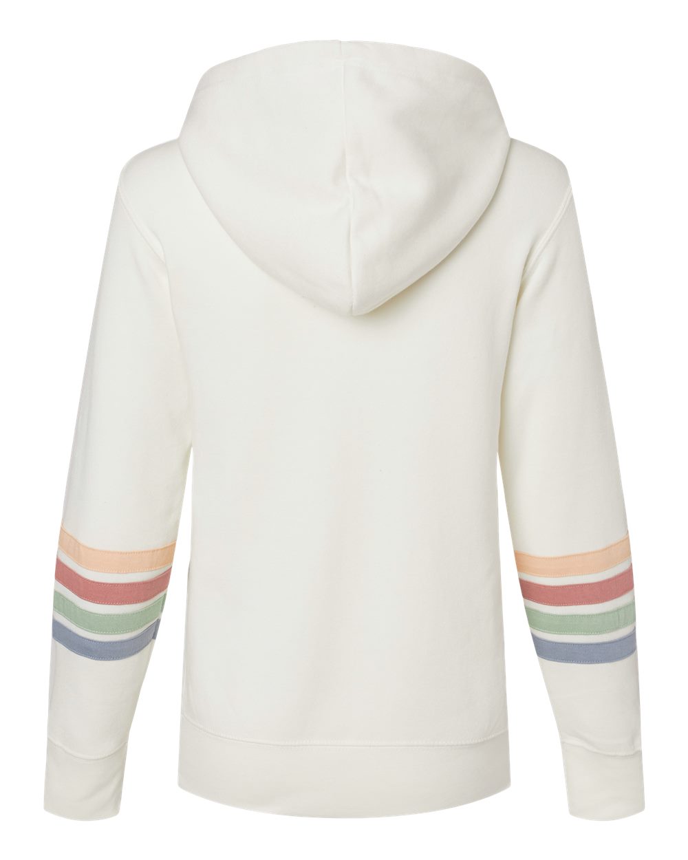 Women's Striped Sleeves Full-Zip Hooded Sweatshirt - W22732 22