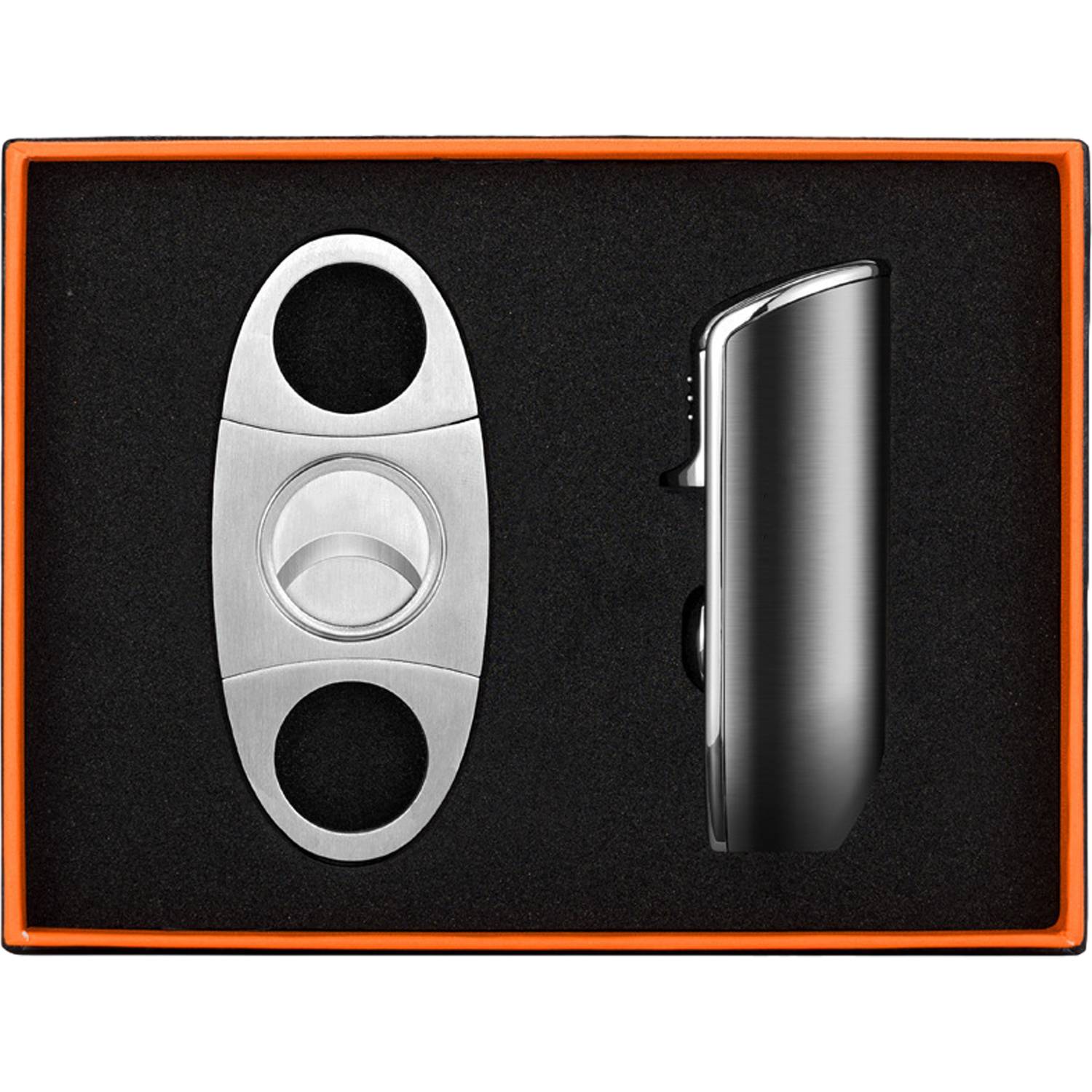Stainless Steel Cigar Cutter Torch Lighter Set 10