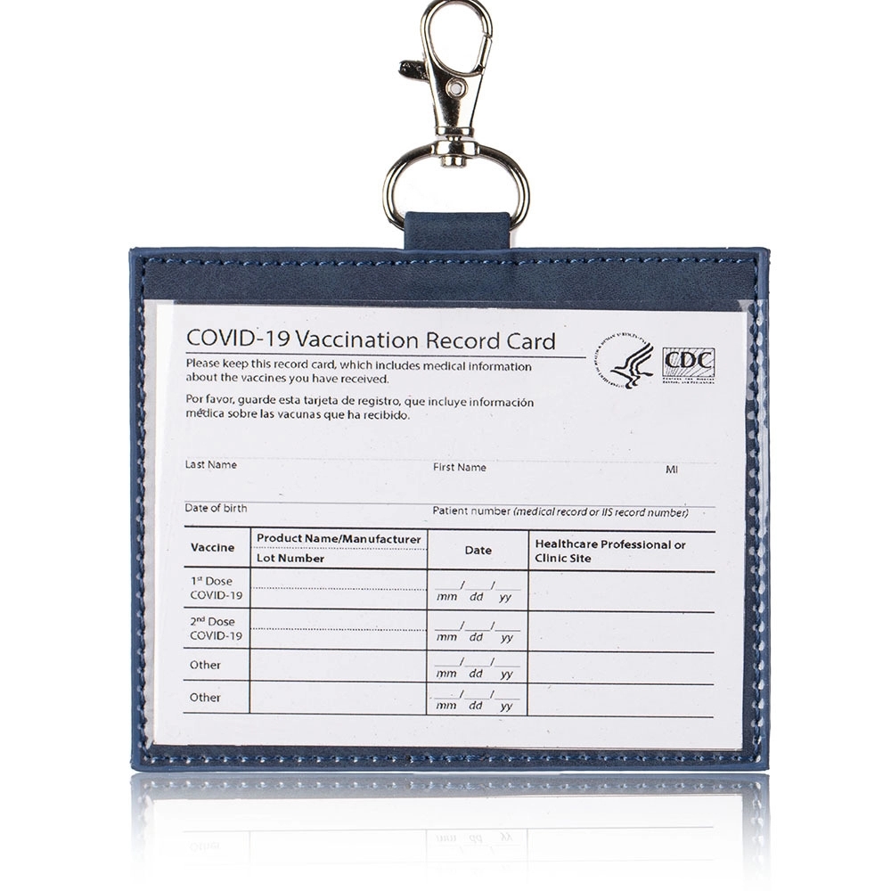 Leather Vaccine Card Wallet 4x3" 1