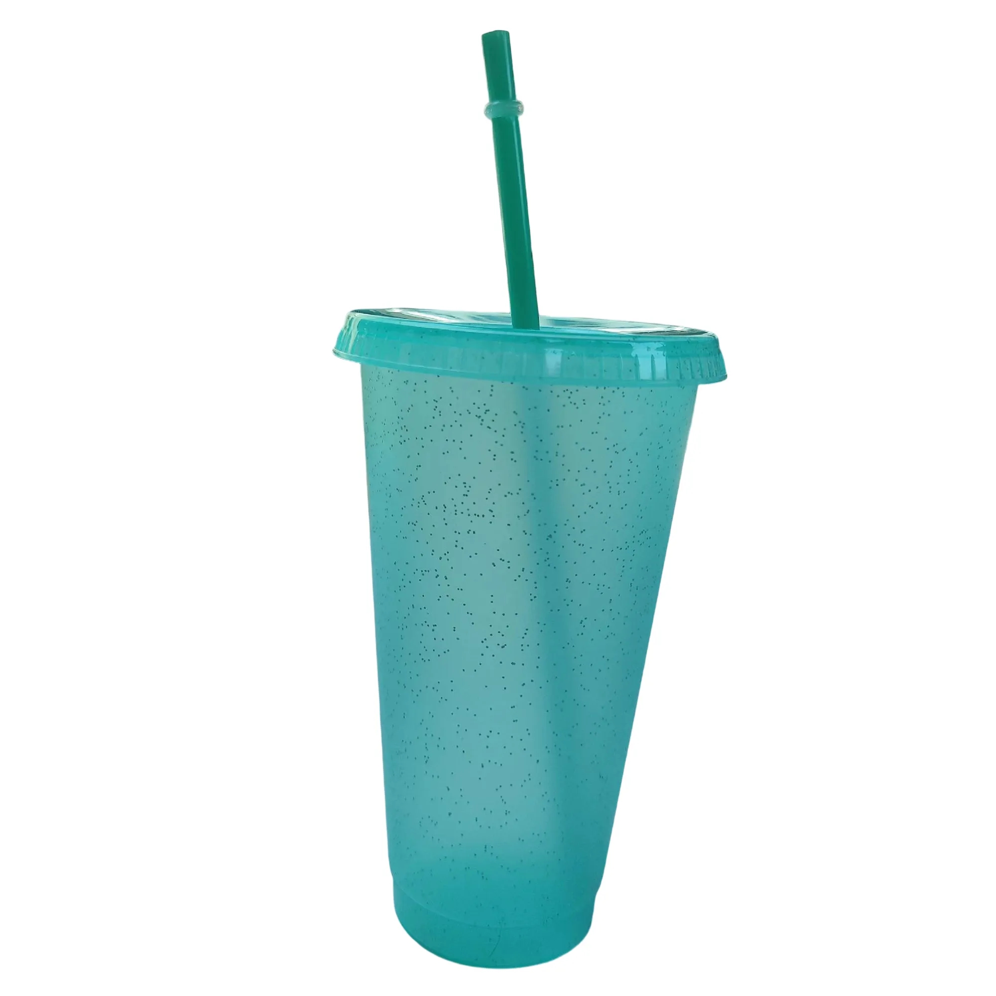 24 Oz Sparkle Plastic Straw Cup 2