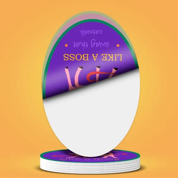 7" Custom Shape Front Adhesive Sticker