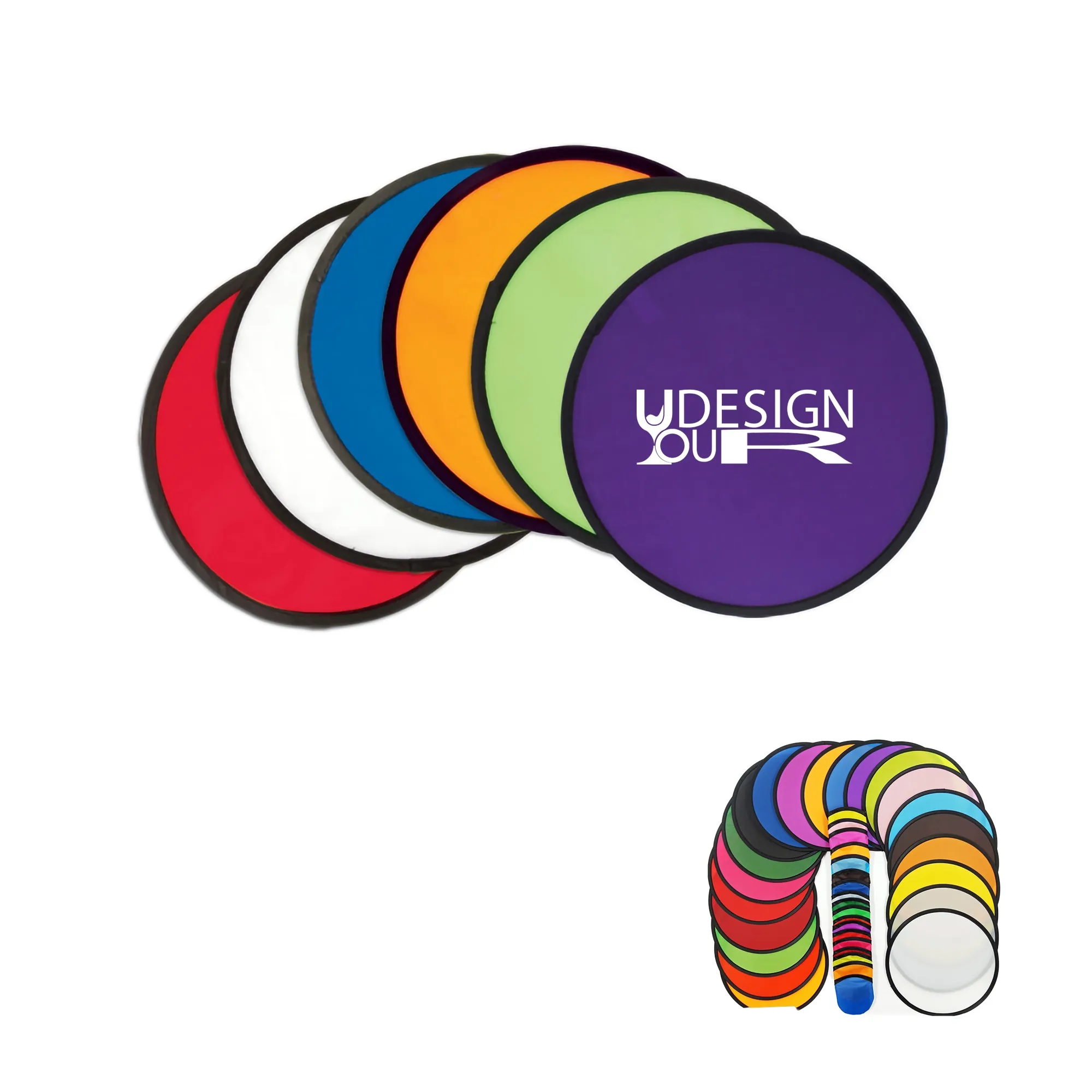 Foldable Round Nylon Fan With Bag MOQ250 1