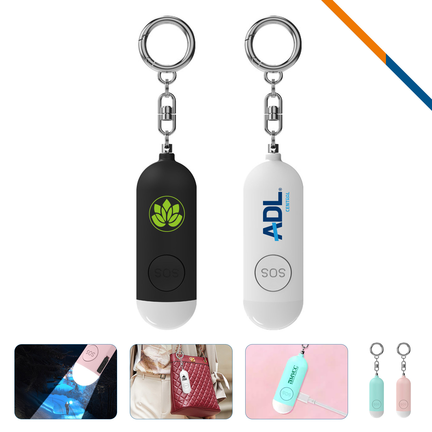 Kelar Rechargeable LED Flashlight Keychain Alarm 2