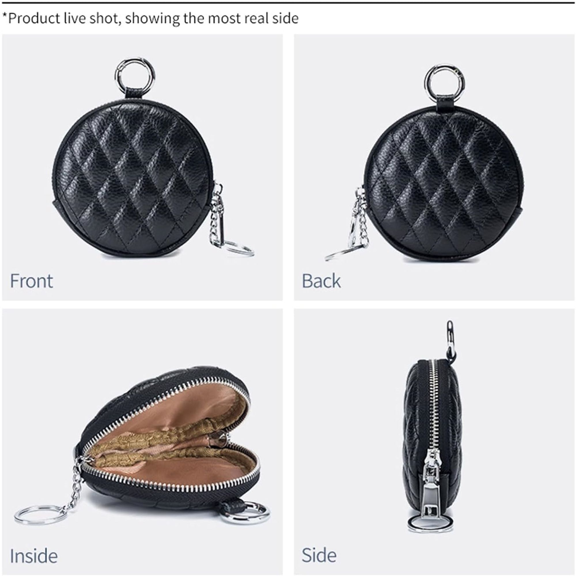 Round Coin Purse With Keychain 2