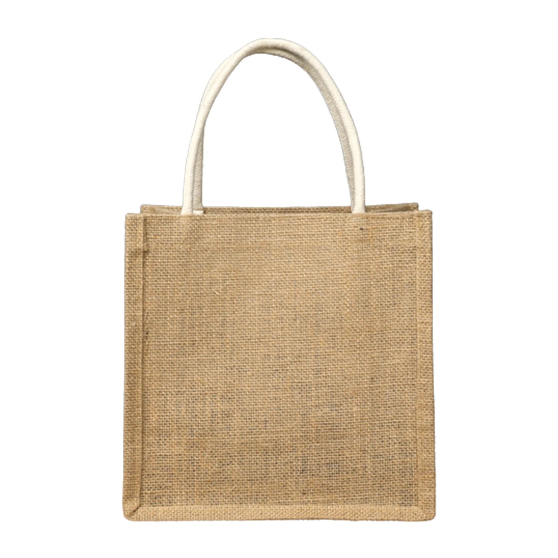 Jute Burlap Zippered Tote Bag, custom tote bag with logo imprint 2