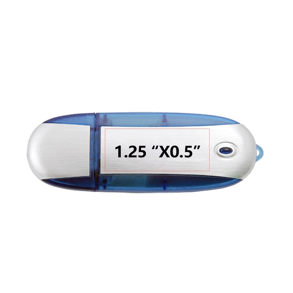 Lemont Brushed Aluminum Oval USB Flash Drive