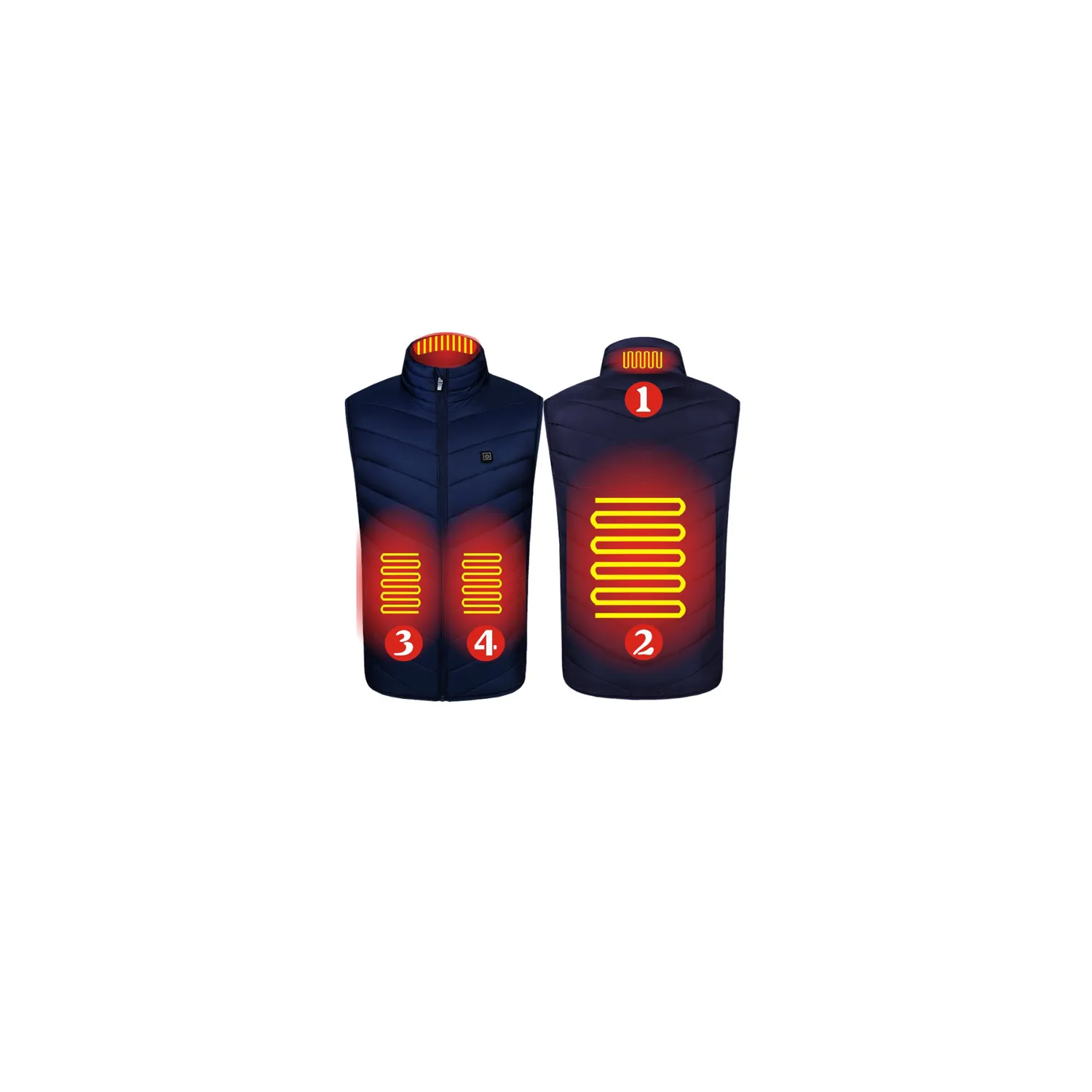 4 Heating Areas Warming Heated Unisex Vest 2