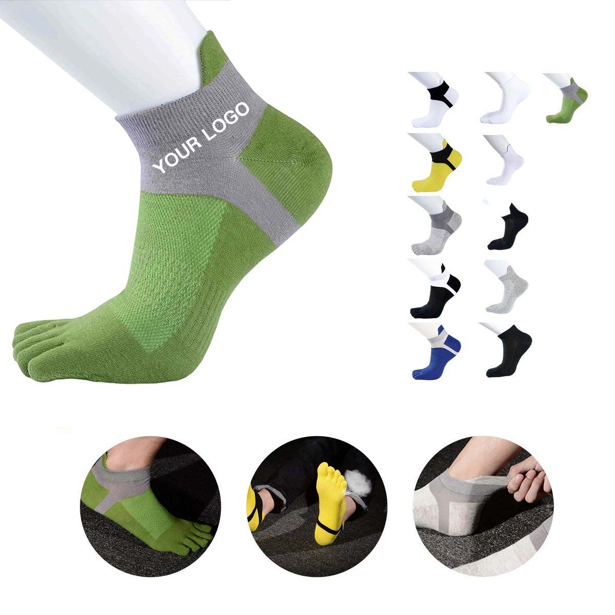 Moisture Resistant Sports Socks with Toe Design 2
