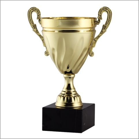 Assembled Metal Cup Gold On Genuine Black Marble Base 2