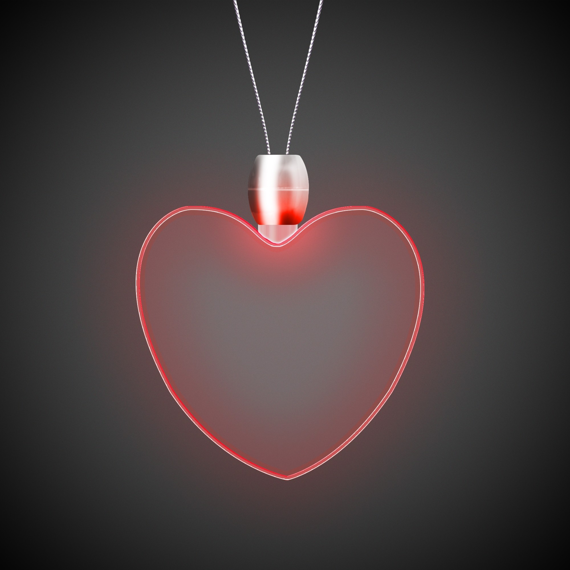 Heart Red Light-Up Acrylic Pendant Necklace