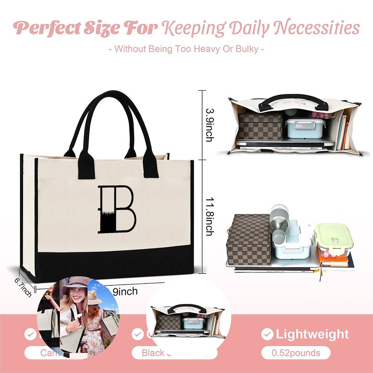 Alphabet Gift Tote Bag Everyday Travel Ladies Tote 6