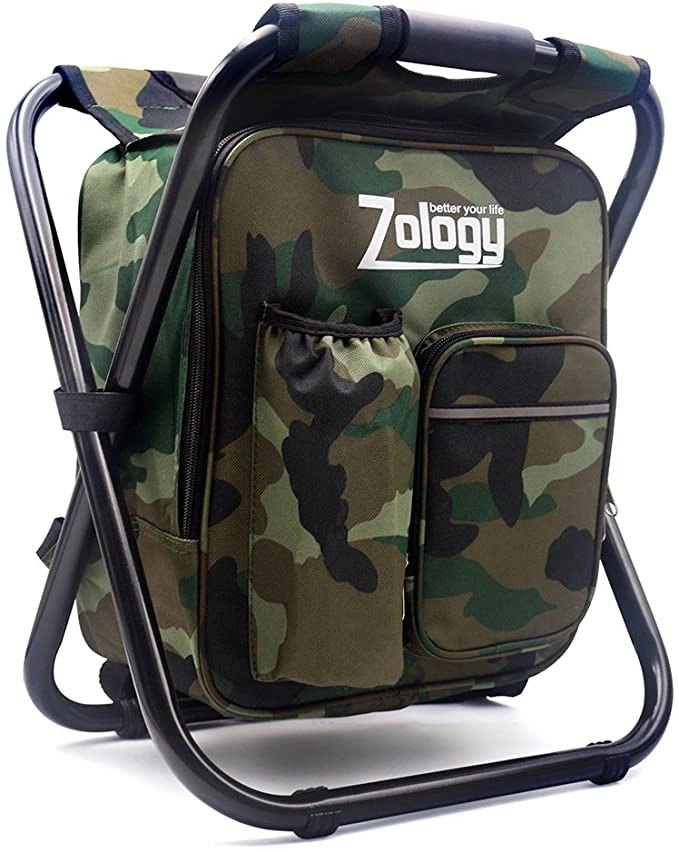 Folding Camping Chair Stool Backpack with Cooler Picnic Bag 6