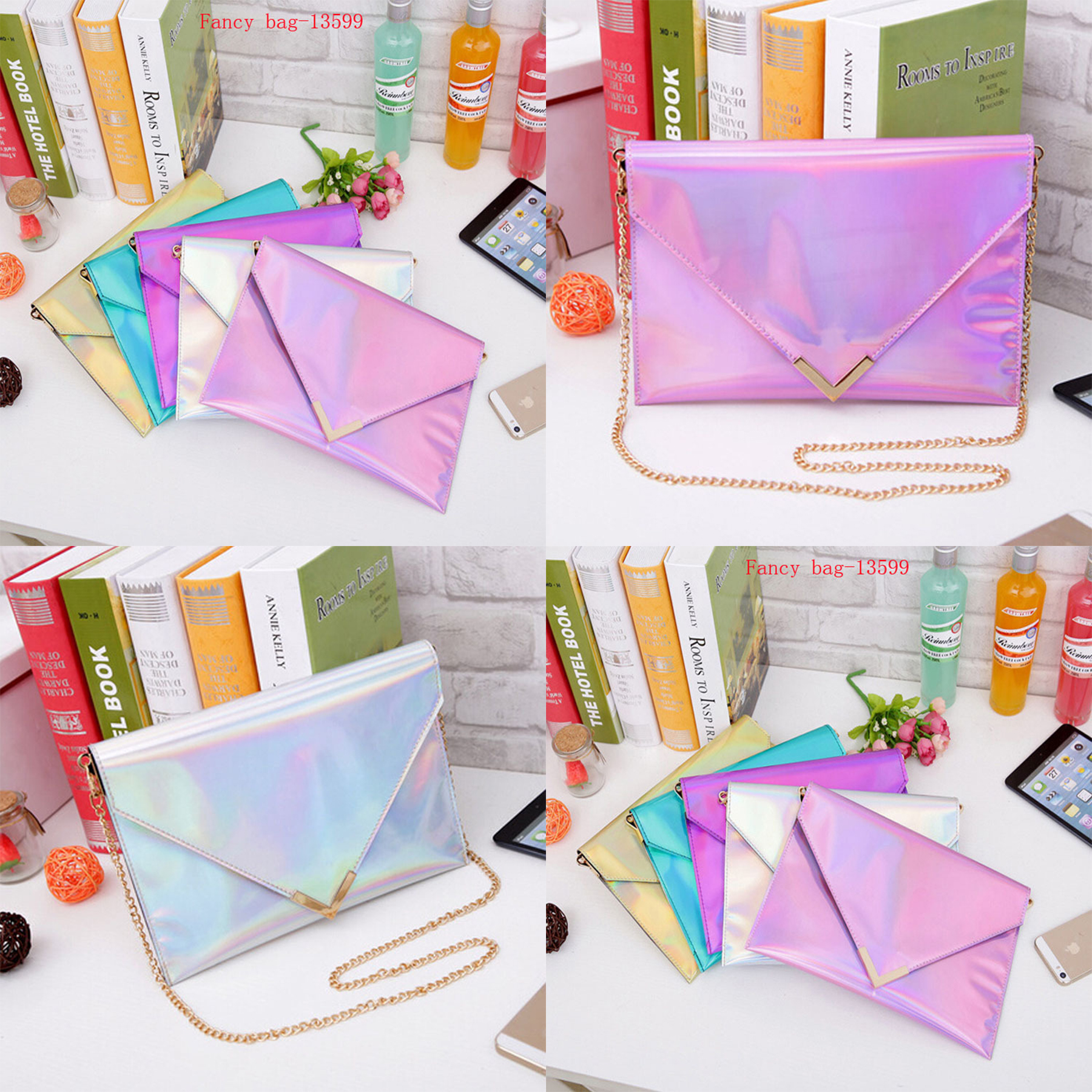 Shoulder Bag Fashion Women Holographic Envelope 2