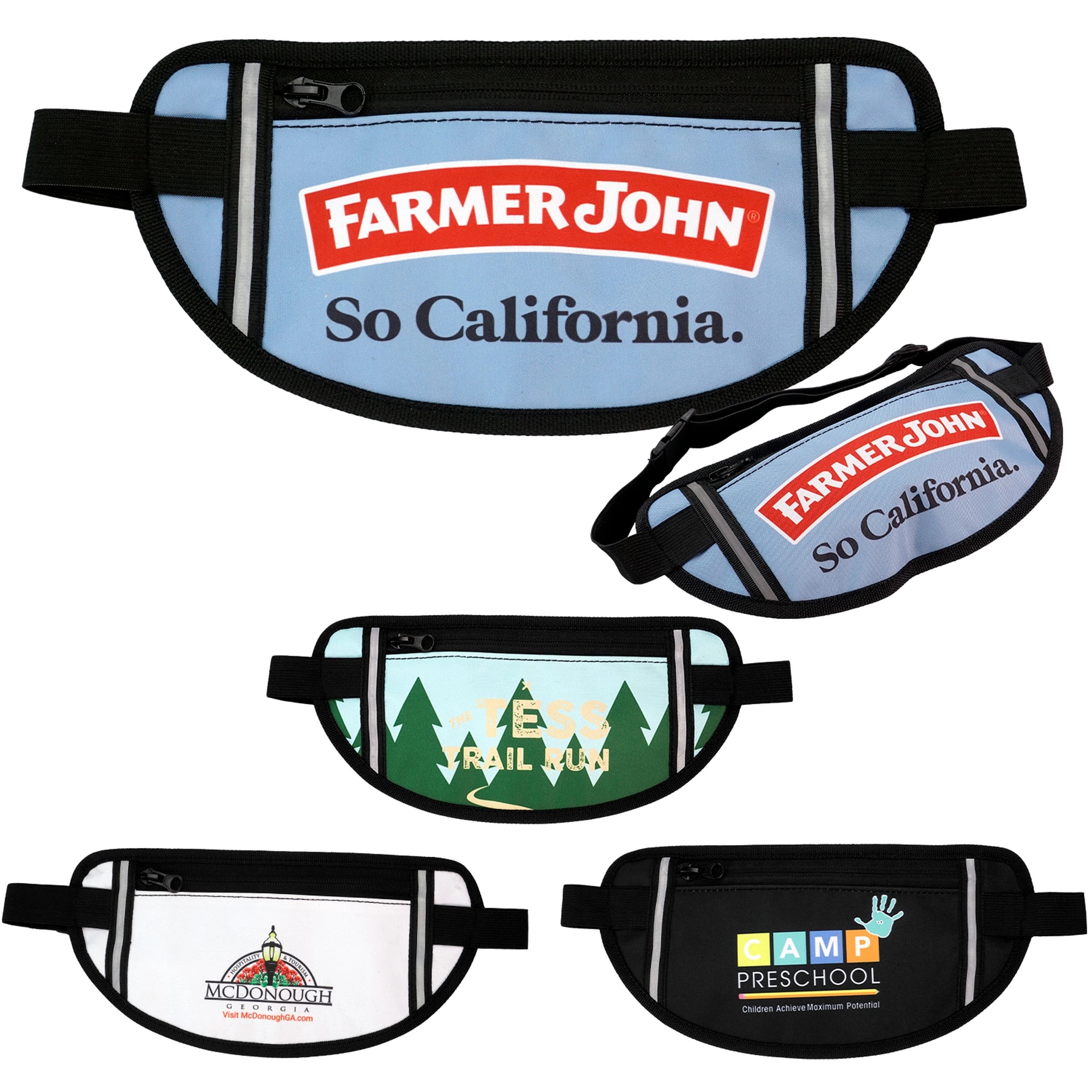Full Color Reflective Strip Fanny Pack
