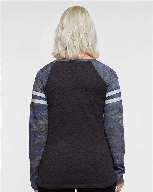 Women's Fine Jersey Mash Up Long Sleeve T-Shirt - 3534 26