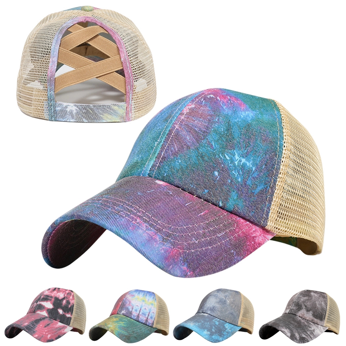Tie-Dye Ponytail Baseball Cap 4