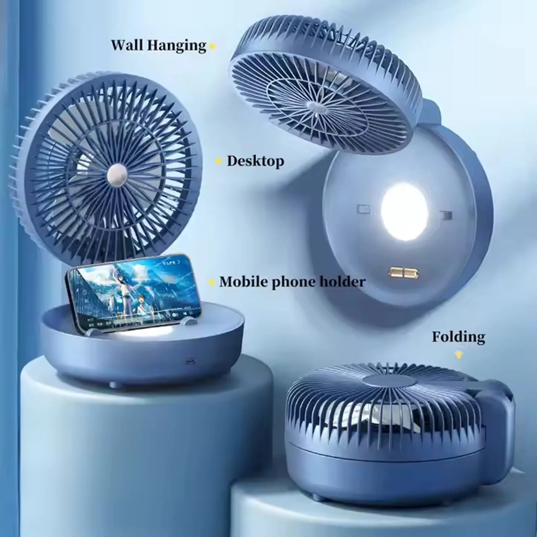 1200 mAh Rechargeable Foldable Multifunctional Floor Fan 2