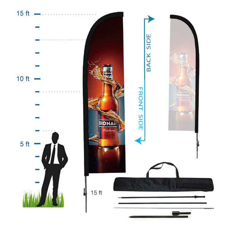 15 ft. Straight Advertising Flag Kit 5 (Single Sided) 2