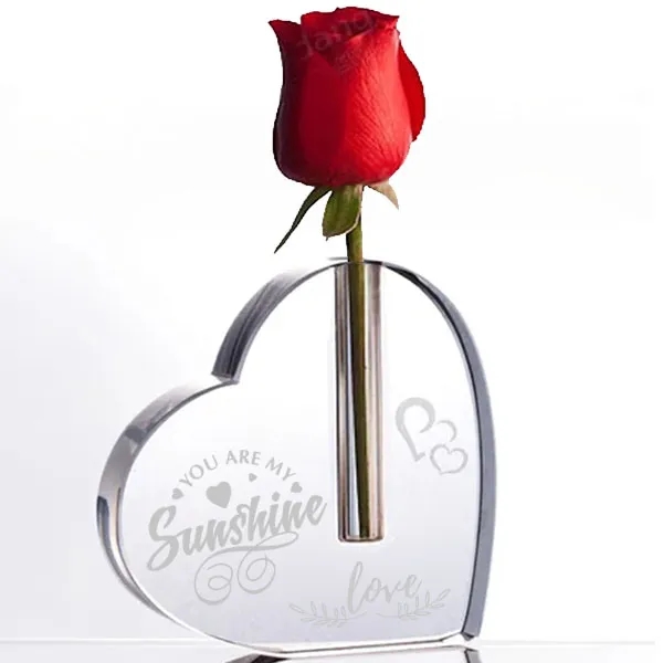 Crystal Heart Shaped Vase Wedding Decorations 2