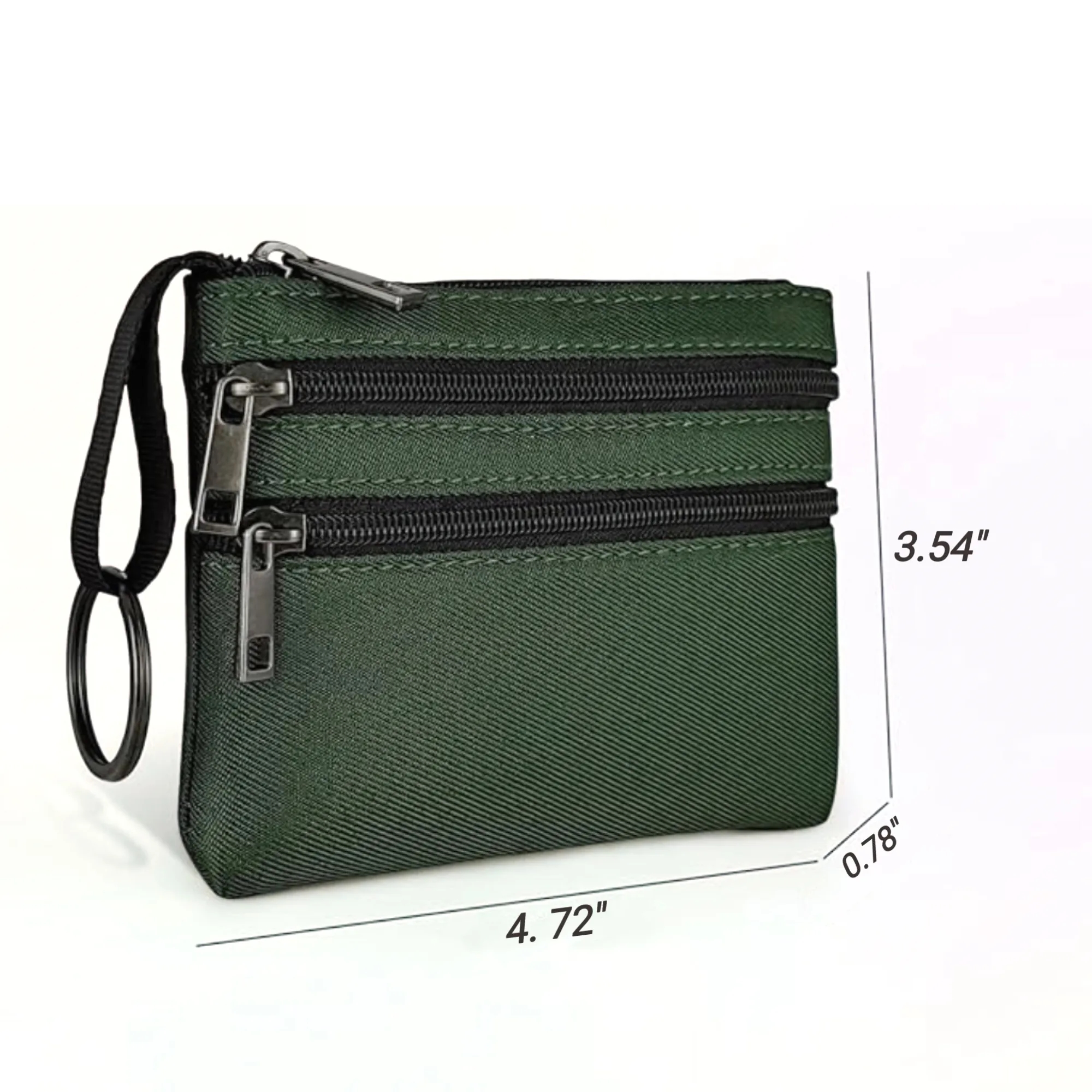 Multi Pocket Zipper Canvas Coin Bag 2