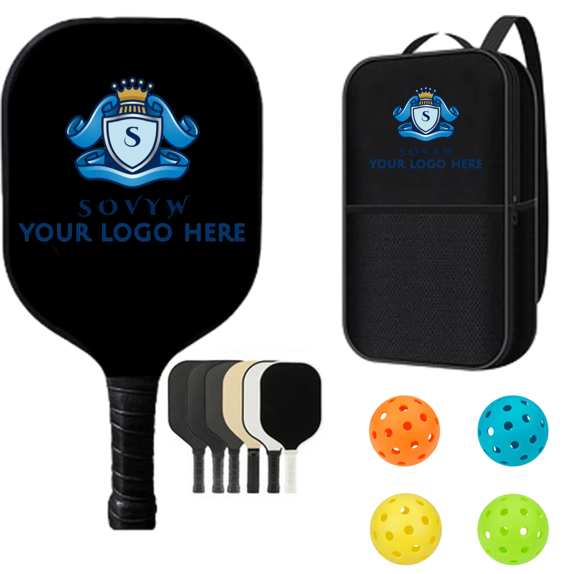 Full Color Fiberglass Pickleball Set