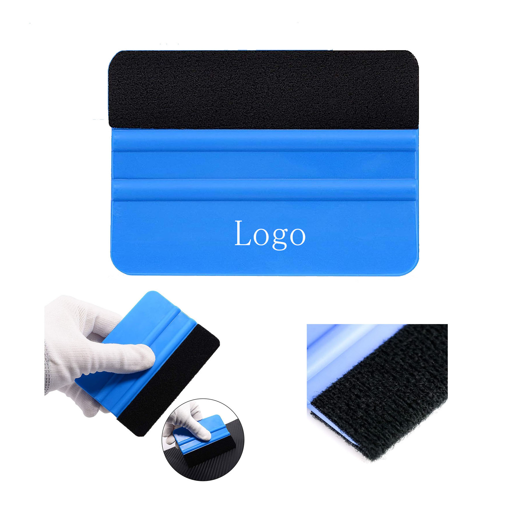 Blue Applicator Squeegee With Felt Edge 2