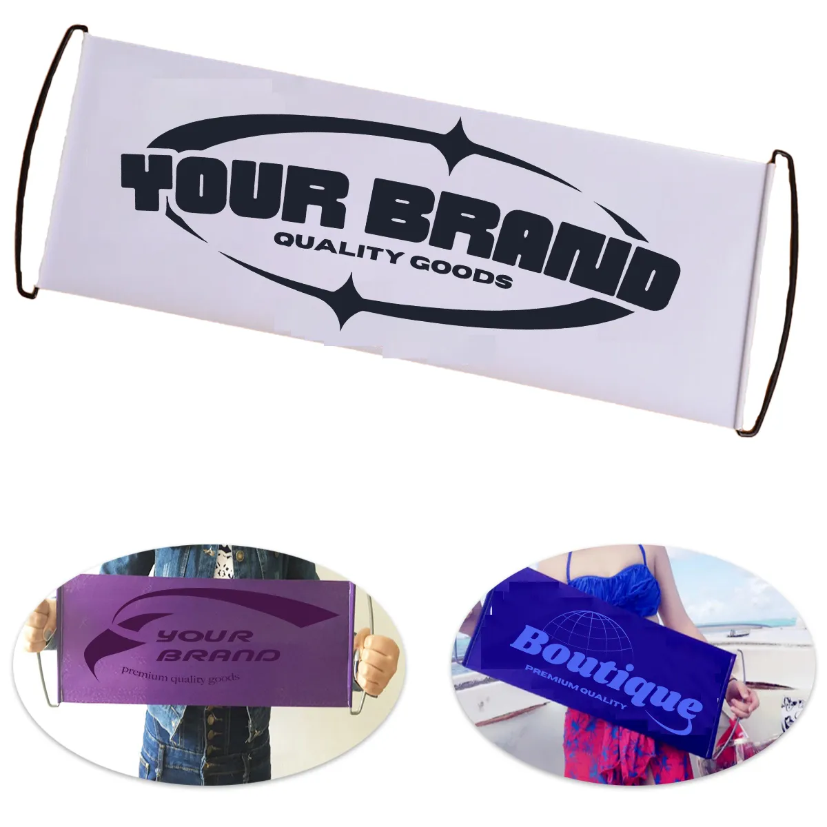 Customized Hand Holding Large Sign Blank Banner 3