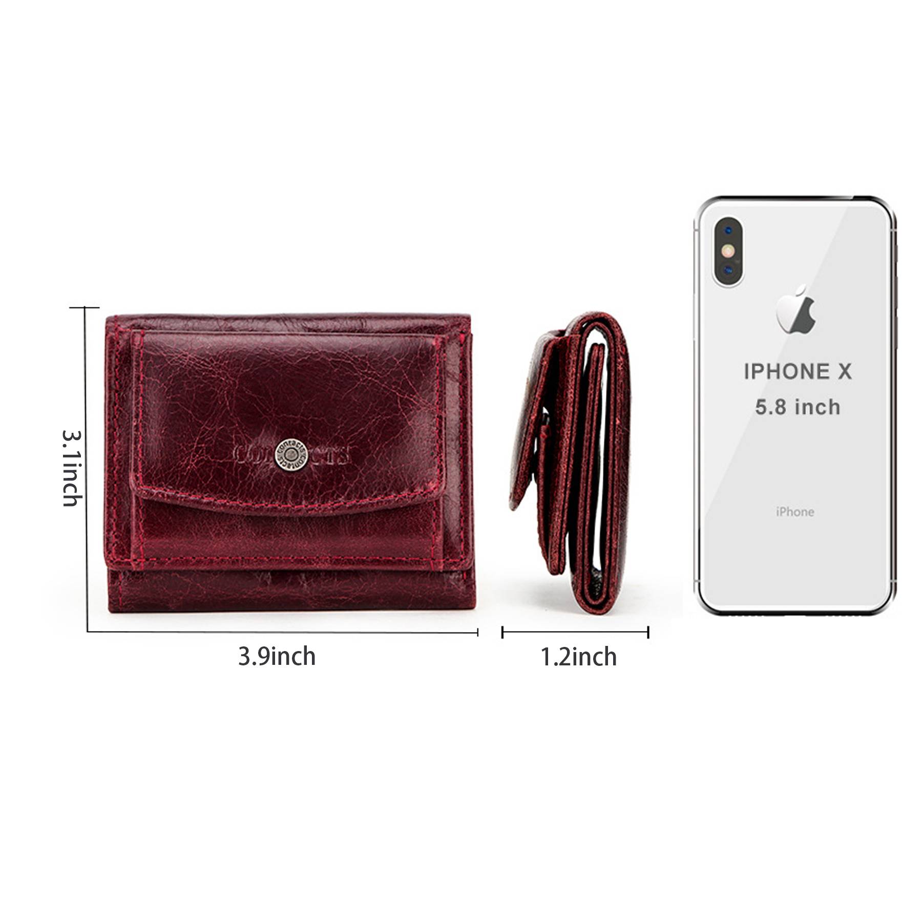 Genuine Leather RFID 3 fold Waterproof Street trend Wallet 7