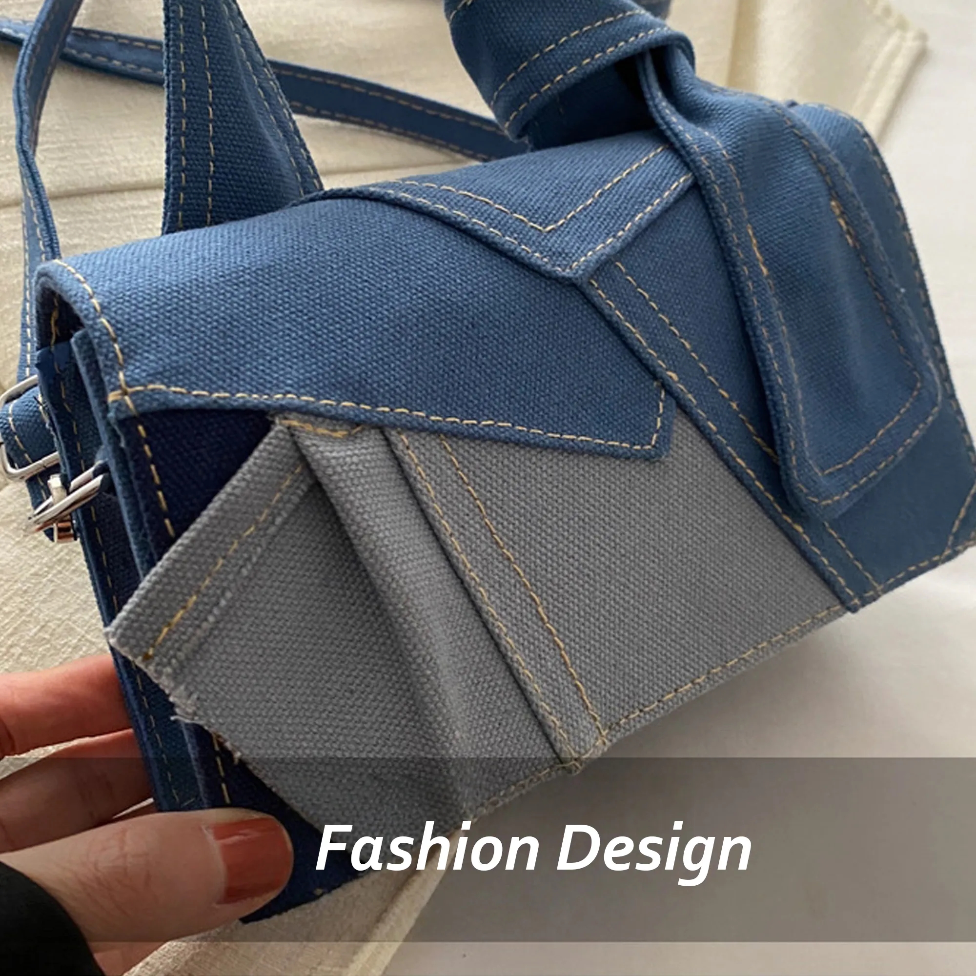 Denim Patchwork Crossbody Bag 10