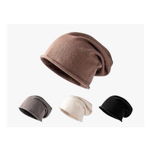 Unisex Leisure Rolled Hem Thin Knit Cap 2
