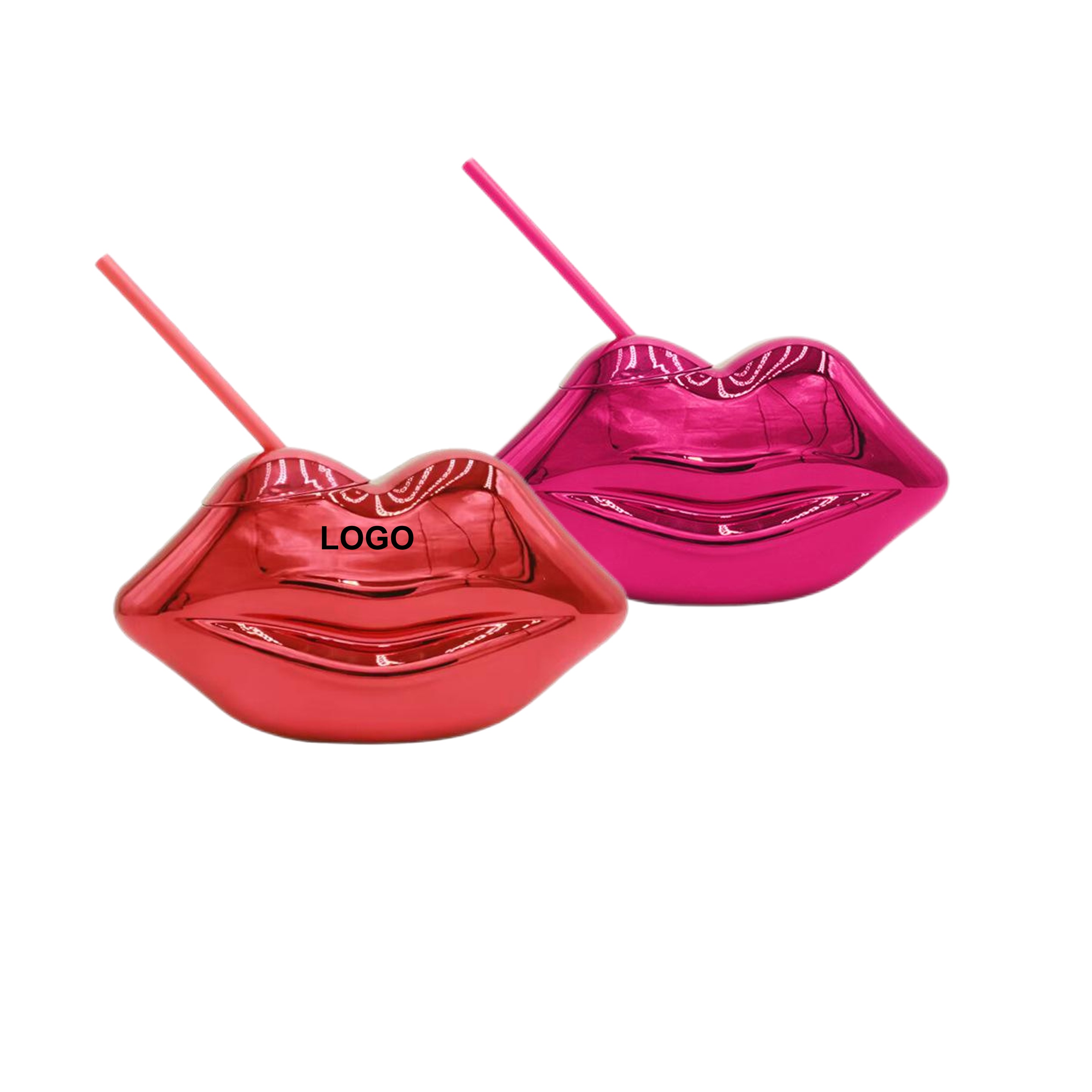 20oz Lip Shaped Cup with Straw (direct import) 2