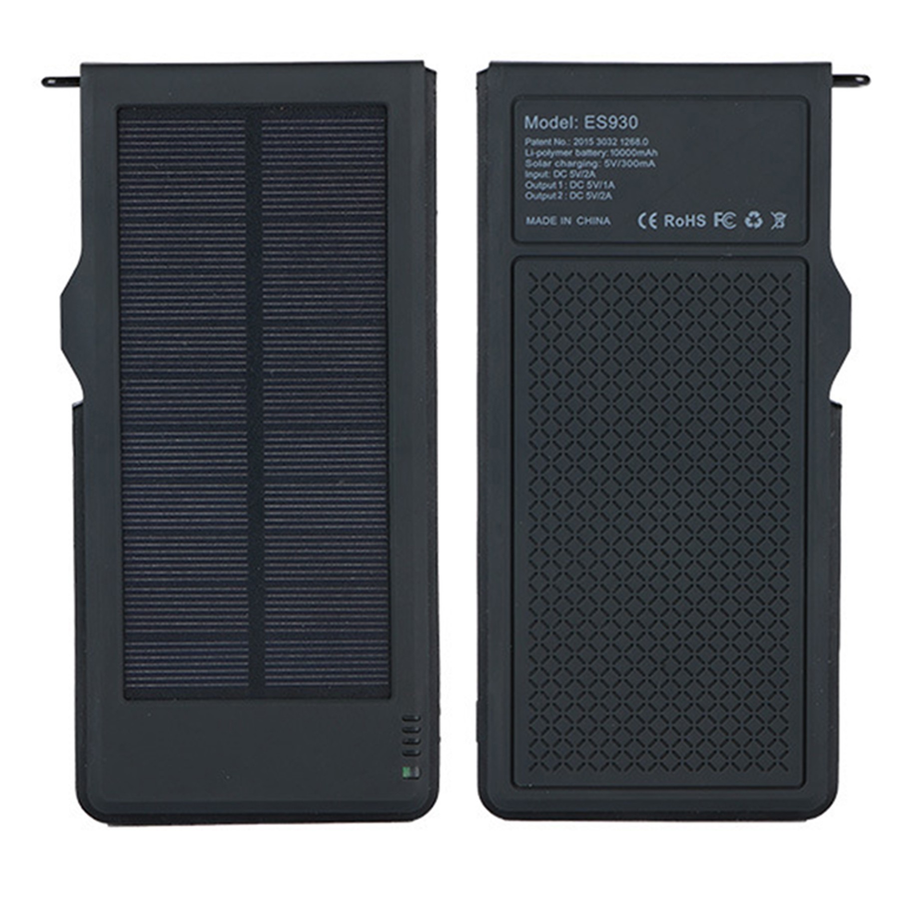 10000Mah Solar Power Bank Flashlight W/Carabiner 2