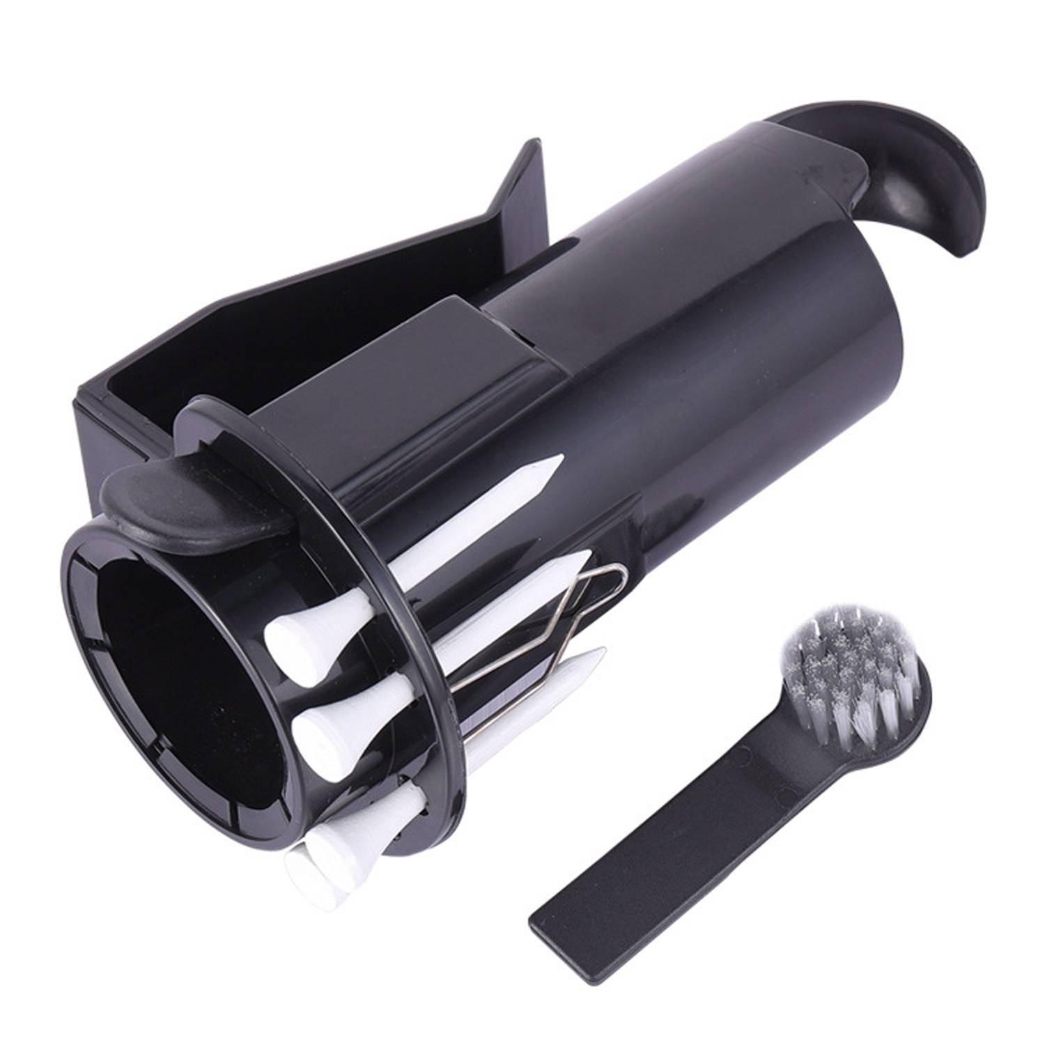 3 in 1 ABS 3-Ball Golf Holder w/ Tees Nylon Brush 2