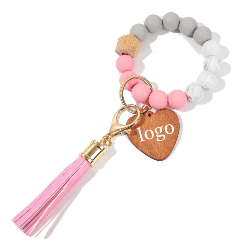 Silicone Beaded Bracelet Keychain 3