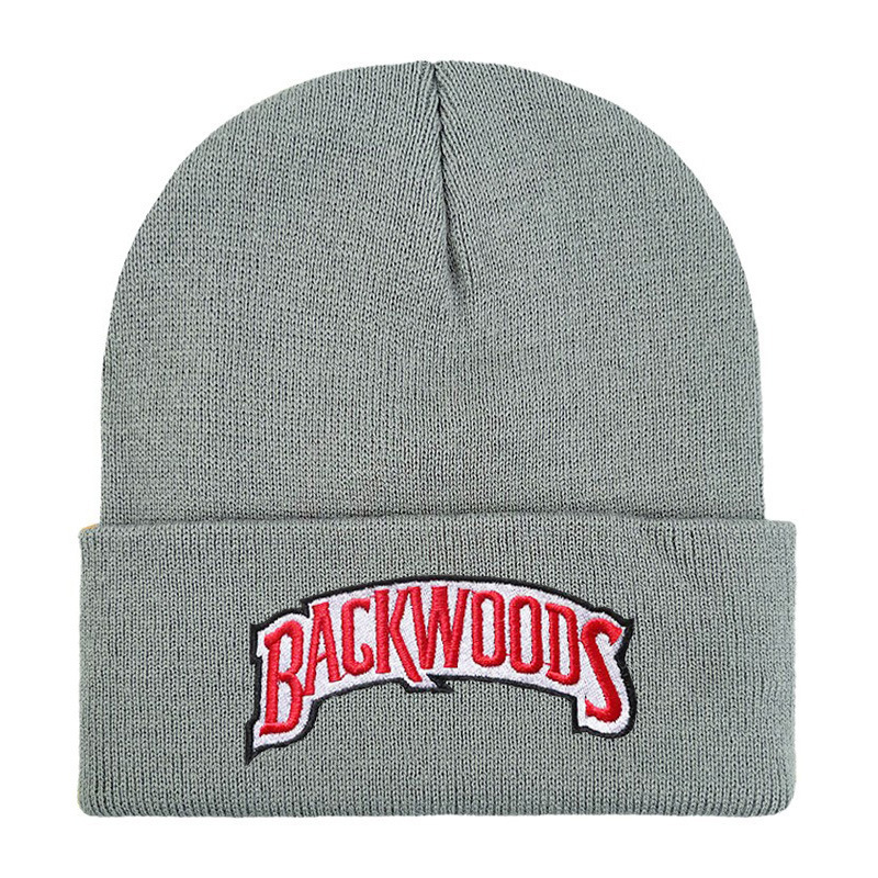 Embroidered Knit Roll Cuff Beanie Cap 4